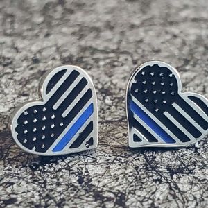 Stainless Steel Back The Blue Stud Earrings 💙